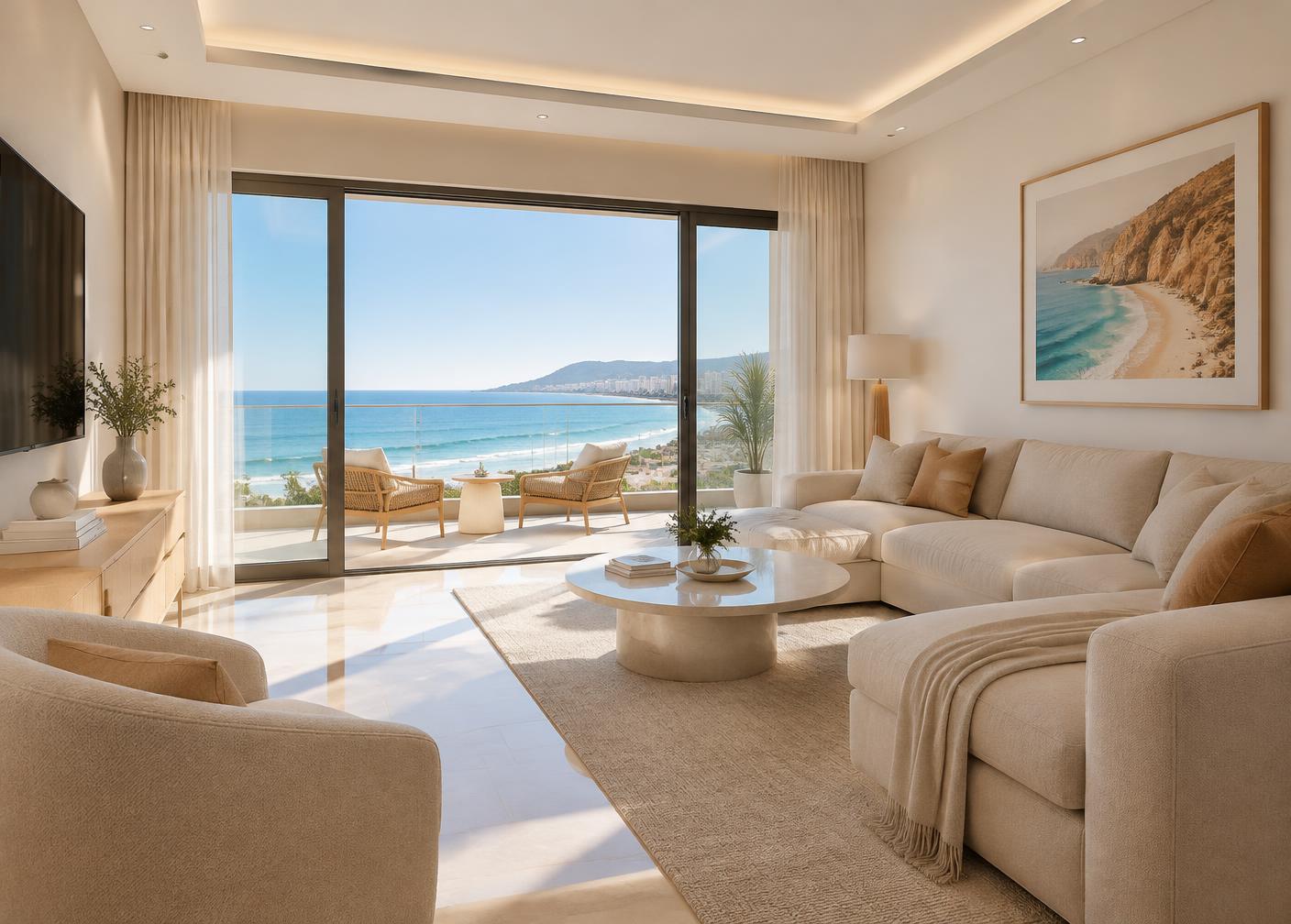 Appartement lumineux avec terrasse vue mer à Agadir